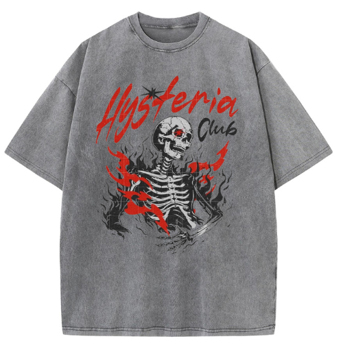 Hysteria Skull Washed T-Shirt - Image 2